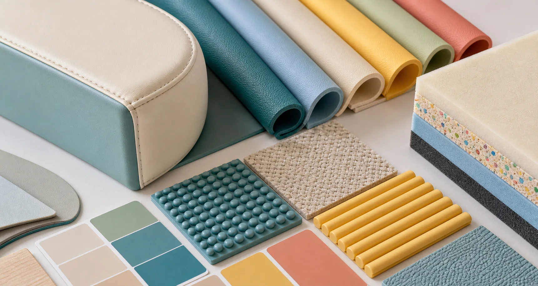 Material detail showing soft surfaces, rounded seams, and color coordination.